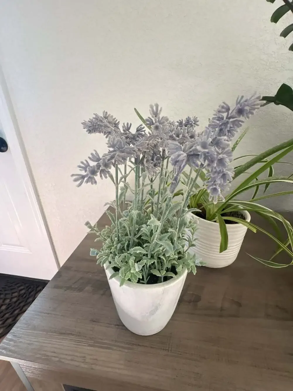 Artificial Lavender Tabletop Plant in Faux Stone Pot